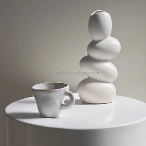 Vaso di ciottoli di pietra bianca in ceramica decorazioni per la casa dell'ufficio pianificazione di nozze regali di compleanno e inaugurazione della casa - Product Image 6