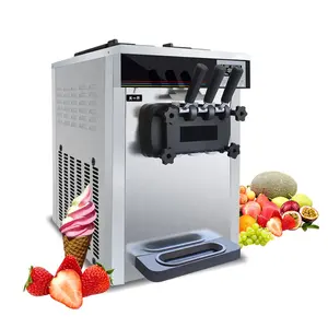 专业商用台式冰淇淋机3种口味自动软服务Maquina De Helados冰淇淋机