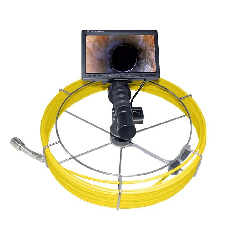 7 inç boru muayene sistemi CCTV kanalizasyon drenaj kanalı muayene Pushrod kamera ile metre tezgah