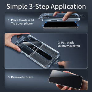 PALILAI Confezione da 2 Protezioni Schermo in Vetro Temperato con Strumento di Applicazione Facile, Compatibile con Cover per <span class=keywords><strong>iPhone</strong></span> 15/16/17 Pro Max - Product Image 4