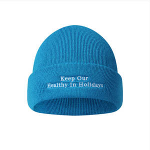 Bonnet personnalisé de haute qualité unisexe en caoutchouc Logo acrylique à revers Bonnet d'hiver pour hommes - Product Image 4