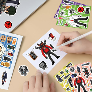 8 autocollants de toilette à faire soi-même pour créer un visage, éducatifs pour la maternité et l'éveil, puzzle en plastique, décoration de fête d'anniversaire - Product Image 4