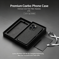 Coque de téléphone en fibre de carbone haut de gamme 2026 en promotion pour iPhone séries 12/13/14/15/16, logo personnalisé, épaisseur 0,5 mm, pour anniversaire/fêtes/festivals