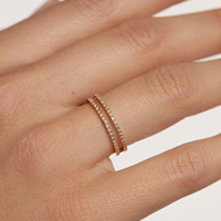 FUAMAY Vente en gros de bagues pour femme en argent pur 925, bague de fiançailles à double bande, Anillos Chapados En Oro De 18k Para Mujer