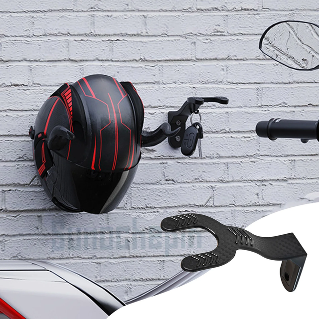 Motorcycle Helmet Hanger Wall Mount Drill Installation Universal Hook Helmet Holder for Bike Safety Gear Storage Garage Closet