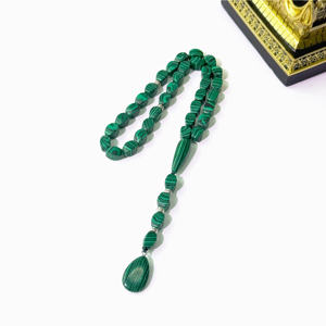 Chapelet de prière musulman 10 mm 33 pièces en <span class=keywords><strong>malachite</strong></span>, bracelet islamique Tishbiha, chapelet Misbaha, Imam Kerbai, Subha, Syrup, pèlerinage, Tabiha - Product Image 3