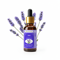 Huile Essentielle Florale de Sauge Naturelle Rafraîchissante et Antibactérienne pour l'Aromathérapie, la Méditation, les Diffuseurs, les Massages Cutanés et les Soins Respiratoires