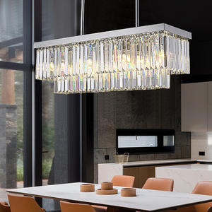 Işık asılı modern dikdörtgen kristal avize lüks yemek masası ev yatak odası mutfak sayacı aydınlatma - Product Image 5