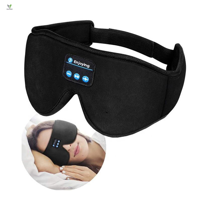 Top Selling 3D Sleepmask with Bluetooth Stereo Earphone Headband for Travel Blue Eye Mask Music Headset for Sleep