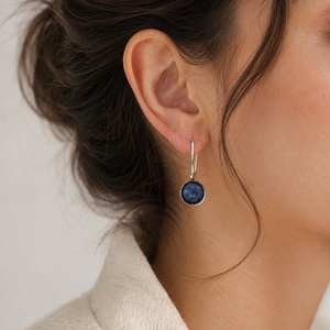 Orecchini creativi a forma di sfera astronomica blu, gioielli retrò da donna per tutti i giorni, idee regalo - Product Image 2