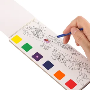 Portable Education Toy Set Water Color Painting Book And Gouache Graffiti Paper Drawing Doodle Book For Kids