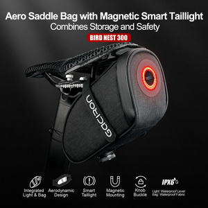 Bolsa de Sillín para Bicicleta Gaciron BIRD NEST-300(L) Aero con Luz Trasera Magnética Inteligente, Hebilla con Perilla, Impermeable IPX6, Bolsa de Almacenamiento para Asiento Trasero de Ciclismo - Product Image 3