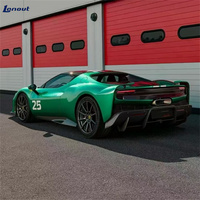 Kit de Carrocería Pequeño de Fibra de Carbono Seca para Ferrari 296, Estilo Versión SP Track Mejorada, Parachoques Delantero, Difusor Trasero, Capó del Motor