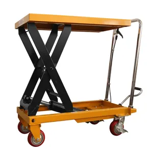 1000kg 2000kg 900mm To 2000mm Yellow Red Logo Customized Portable Mobile Manual Hydraulic Lifting Scissor Lift Table