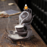 Nouveau design de théière de luxe pour la décoration de la maison en céramique Bakhoor brûleur d'encens à reflux cascade diffuseur d'encens encensoir
