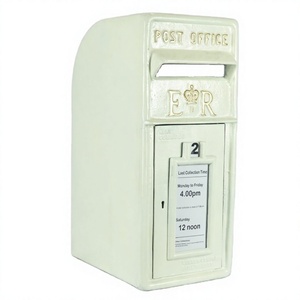 Boîte aux lettres extérieure en fonte émaillée blanche décorative nouveauté ER couronne royale plainte publique postes manquants boîte à collectionner - Product Image 1
