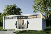 Cabine de toilettes modulaire portable moderne, écologique, pour extérieur, toilettes publiques mobiles pour parc, chantier de construction