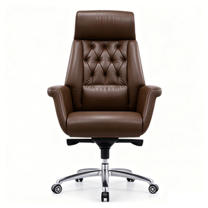 Silla Ejecutiva de Cuero Genuino: Cómoda para Largas Jornadas de Trabajo, con Ajuste de Altura, Silla Giratoria Ejecutiva - Product Image 3
