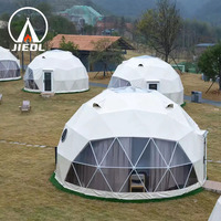 Tente dôme géodésique transparente Jieol 6M en PVC, toutes saisons, avec structure en acier haute résistance, deux chambres, 28 m², durée de vie 15-20 ans, idéale pour les mariages