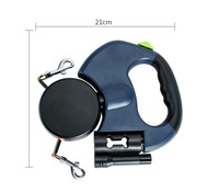 Laisse de traction télescopique double tête pour animaux de compagnie, accessoires simples, rubans en nylon, collier pour chien, laisse double pour promenade