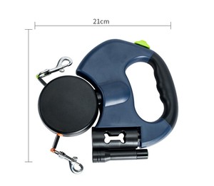 <strong>Double</strong>-Head Telescopic Pet Tractor Rope Leash Simple Accessories Nylon Ribbons Dog Walker Collar Fur One-Drag Two-Rope - Product Image 3