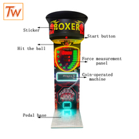 Máquina de Boxeo Operada con Monedas TOPWAY, Máquina de Boxeo Arcade Power Punch Street Boxer para Centros de Juegos y Parques de Diversiones