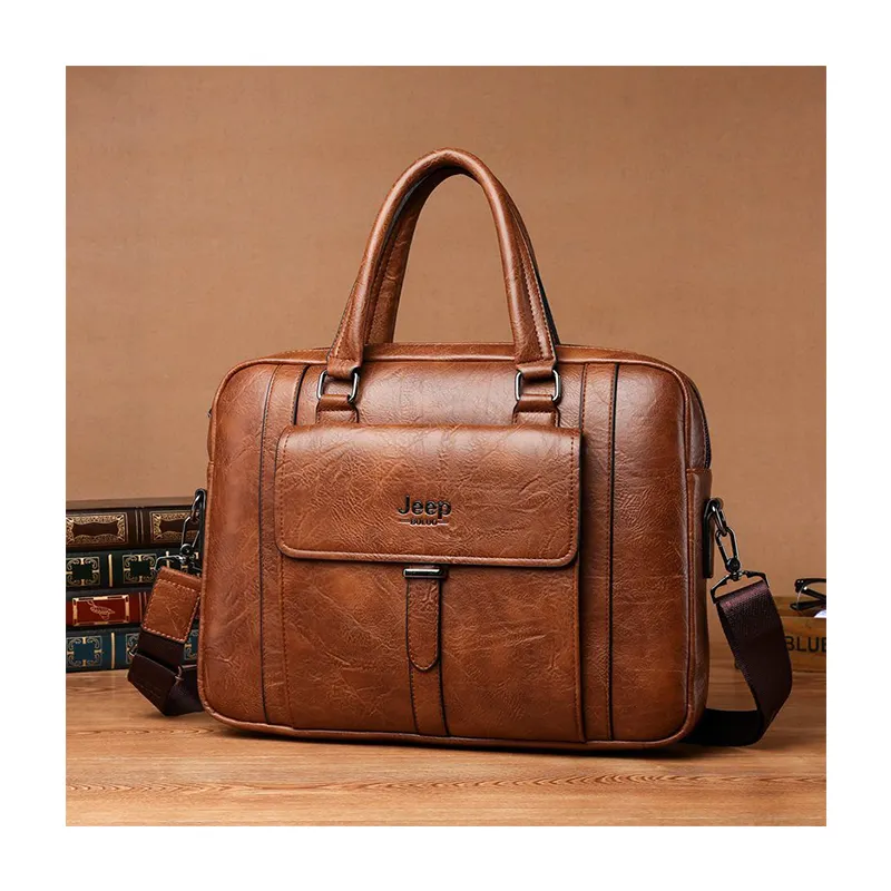 Luxury Hot sale shoulder mens laptop briefcase Genuine Leather Men's Hand bags Tote Designer Business Bags