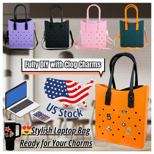 Lady EVA Tote <strong>Bag</strong> with Punch Holes Lightweight Waterproof Casual Fashion Handbag for Clog <strong>Bag</strong> Charm Travel Beach <strong>Bag</strong> Handbags - Product Image 1