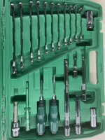 Jeu de clés à douilles professionnelles JMST de 121 pièces avec coffret rigide, garantie 1 an, outils en acier CR-V et acier au carbone