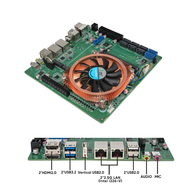 AMD Ryzen 7  5825U 8-Bay NAS Firewall Motherboard 2*NVMe 8*SATA 2*2.5G LAN 2*DDR4 1*8XPCIE3.0 Gaming ITX Mainboard with Fan