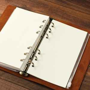 AIGUONIU Notebook Vintage in pelle A6 con Logo personalizzato Top in pelle di vacchetta a spirale 19x12.5x1.5cm pianificatore ricaricabile per ufficio commerciale - Product Image 4