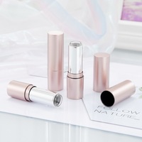 Tubes de brillant à lèvres or rose mat, tubes vides de baume à lèvres personnalisables avec capuchon à vis pour cosmétiques