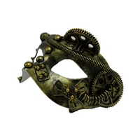Masque Steampunk Vénitien Rivet Halloween Demi Visage Vintage Or Mascarade Cyborg Masque Mardi Gras Ball Party Masque