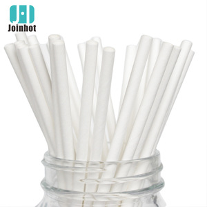 Joinhot Paper Straws Pure White Disposable Biodegradable Straight Pipe For Juice Parties Beverages - Product Image 1