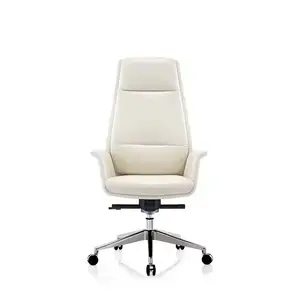 Silla de cuero blanco de lujo moderna silla de oficina moderna sillas de oficina ejecutiva de cuero genuino