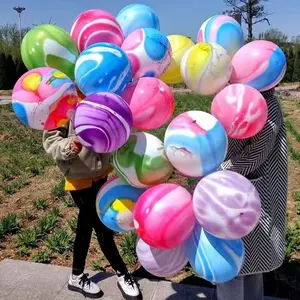 12 pulgadas 100 unids/bolsa mármol globos colorido ágata globo de látex de Baloes bebé ducha muchacho, fiesta de cumpleaños suministros globo