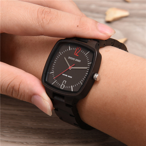 <span class=keywords><strong>Orologi</strong></span> <span class=keywords><strong>di</strong></span> Lusso all'Ingrosso, Nuovo Stile, Movimento al Quarzo MIYOTA, Quadrante con Lancette, Cassa Quadrata in <span class=keywords><strong>Legno</strong></span> <span class=keywords><strong>di</strong></span> Ebano, per Uomo e <span class=keywords><strong>Donna</strong></span>, Personalizzabili OEM - Product Image 2