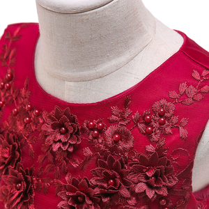 FSMKTZ nuovo arrivo eleganti ragazze abiti da principessa in raso ricamo abito da principessa per le bambine estate matrimonio - Product Image 6