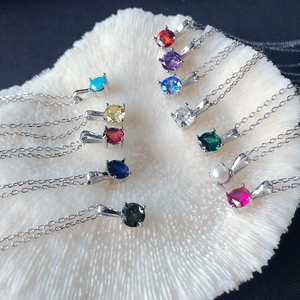 Bijoux de destin 925 pierres précieuses en argent Sterling couleur Zircon 12 mois pierres d'anniversaire collier de pierre de naissance coloré - Product Image 5