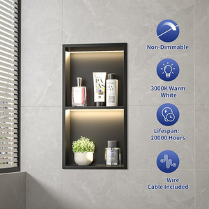 Étagère en acier inoxydable intégrée pour <span class=keywords><strong>niche</strong></span> de toilette de salle de bain dans la salle de bain de luxe 304 insert de <span class=keywords><strong>niche</strong></span> de douche avec lumières - Product Image 5