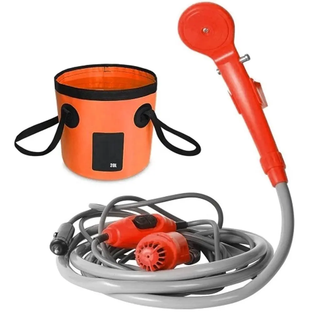 Car Washer 12V Portable Car Shower Washer Set Electric Pump Outdoor Camping Car Wash Travel Cleaning Tool