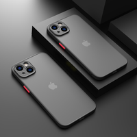 Coque de téléphone portable en TPU souple transparent avec protecteur d'objectif d'appareil photo, antichoc, couverture dure mate pour Iphone 14 13 12 Pro Max