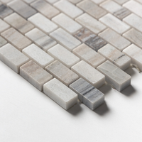 Mosaïque murale intérieure en marbre blanc de Carrare, finition polie, motif cannage moderne, épaisseur 8 mm, pour chambres d'hôtel et villas