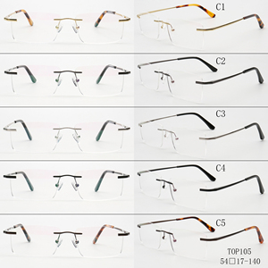 Top105 gran oferta nueva llegada alta calidad oro retro peso ligero cuadrado gafas sin montura marcos ópticos para unisex - Product Image 6