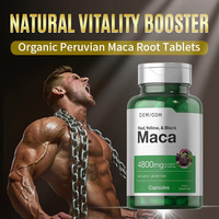 Capsules de soutien énergétique naturel pour la santé sexuelle, la concentration mentale, l'endurance physique, la performance masculine adulte, Maca noire améliorée