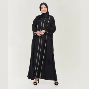 SIPO Eid OEM Customized Islamic Clothing Jacquard Chiffon Abaya Long Muslim Maxi Dress Fashionable Turkish Dresses For Women