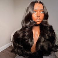 Perruques sans colle à dentelle frontale en cheveux brésiliens bruts, ondulés, à trame unique, de luxe, originales, en cheveux humains bruts pour femmes noires