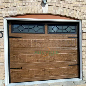 Porte de <span class=keywords><strong>garage</strong></span> sectionnelle galvanisée robuste de 50 mm avec finition brillante texturée effet peau d'<span class=keywords><strong>orange</strong></span> et fenêtres latérales pour maison moderne - Product Image 3