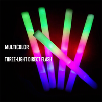 Bâton lumineux LED multicolore en mousse pour la vente en gros, bâton lumineux clignotant en éponge pour accessoires de bar et de cheerleading