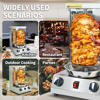 Nouvelle machine à shawarma au gaz COOKAID avec 2 brûleurs en acier inoxydable, capacité de 16 livres pour restaurant, rôtissoire verticale